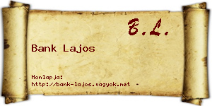 Bank Lajos névjegykártya